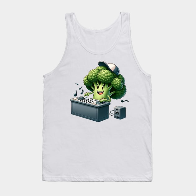 Broccoli Beats - DJ Veggie on the Decks Tank Top by vk09design